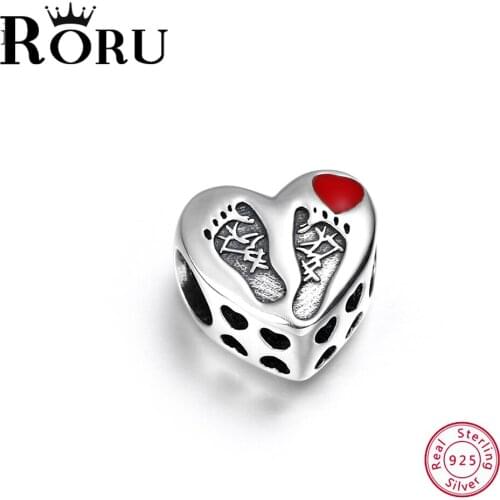 Suitable for womens original footprint charm bracelet beaded 925 sterling silver fashion jewelry
