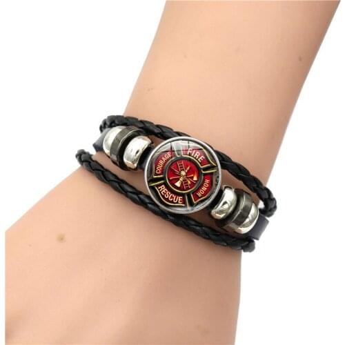 Rescue Firefighter Bracelets Mens Unisex Trendy Classic Accessories Gifts Time Gem Fashion Hand-woven Beaded Bracelet Jewelry