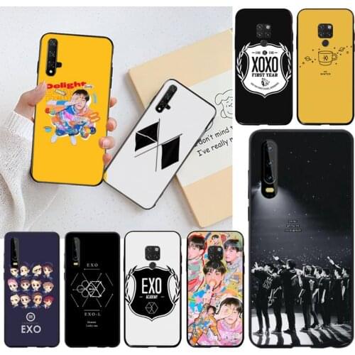 CUTEWANAN KPOP EXO Returns Black White Flag Phone Case Capa for Huawei P40 P30 P20 lite Pro Mate 30 20 Pro P Smart 2019 prime