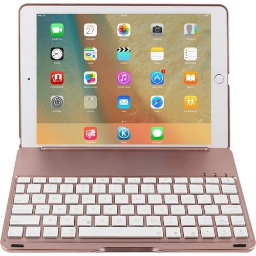 Kemile Keyboard Case for Apple iPad 2018 9.7 inch 7 Colors Backlit Wireless Bluetooth keyboard for New iPad 2017 Hard Cover