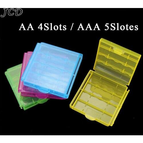 JCD Colorful Plastic Case Holder Storage Box Cover for 10440 14500 AA AAA Battery Box Container Bag Case Organizer Box Case