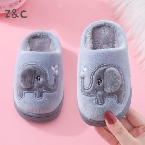 Childrens Slippers Boys and Girls in Autumn and Winter Baby Cute Cartoon Home Soft Warm Slippers 2020 Kids Fur Slides Shoes