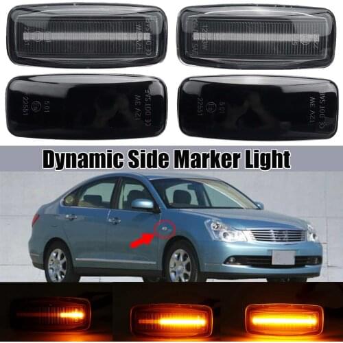 2pcs Dynamic Side Marker Repeater Light Turn Signal Light for Nissan Sylphy Almera Murano Bluebird Sunny Teana J31 Cefiro Maxima