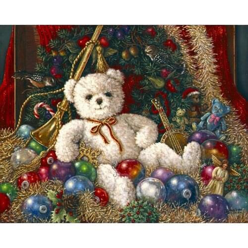 DIY diamond embroidery Christmas bear 5D Diamond painting Cross Stitch full square 3D Rhinestone mosaic decoration