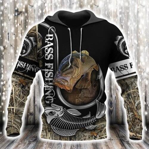 Brand Novelty Hoodie Bass Fishing 3D Printed Mens zipper Hoodie Unisex Streetwear Pullover Casual Crew-neck sweatshirt KJ0164