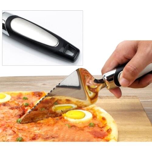 Stainless Steel Pizza Cake Server Baking Tool Cheese Pizza Serving Spatula Scraper with PP Handle