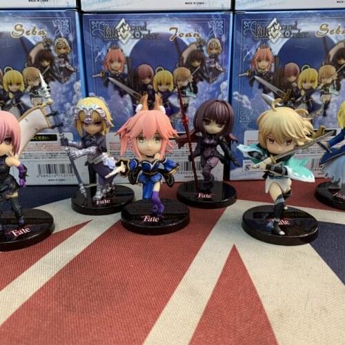 6pcs/set Fate Night Cute version Skaha Jude Matthew Seba Tamamo-no-Mae Okita Souji Figure Collectible Model Toys