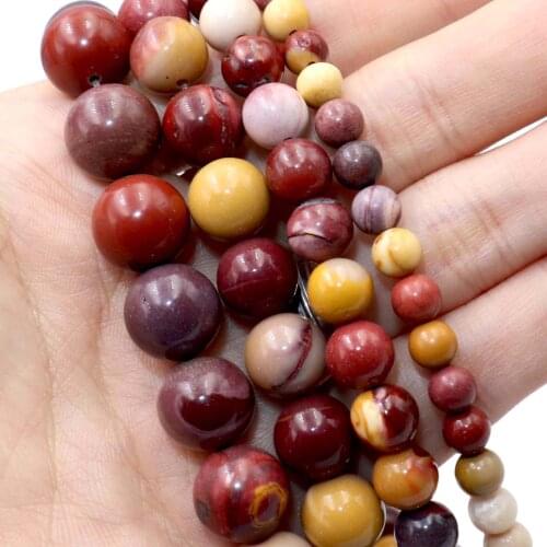 Natural Mookaite Mookite Stone Round Spacer Loose Beads For Jewelry Making DIY Bracelets Necklace Accessories 2 3 4 6 8 10mm