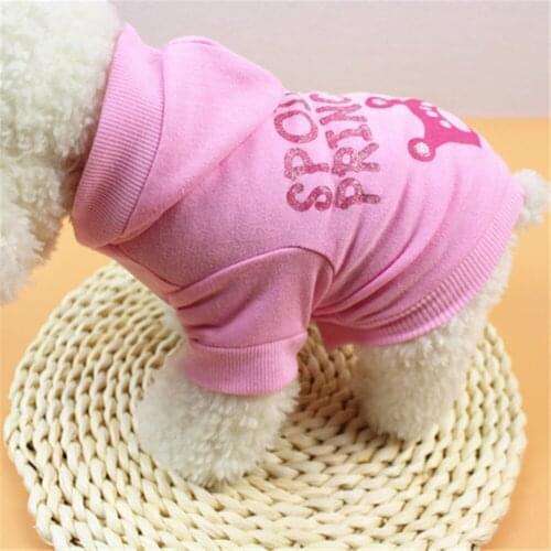 Sweet Dog Hoodie Pincess Pet Clothes Pink Cotton Cat Overalls Jumpsuit For Small Medium Kitty Autumn Warm Cat Coat Pug Yorkie