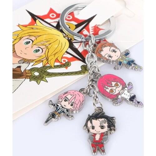 Cute Cartoon Keychain Demon Slayer/My Hero Academia Key Chain Ring Anime One piece Gifts for Kids Trinkets Accessories