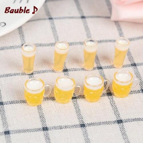 4Pcs Mini Beer Cup Mug Kid Toys for Dollhouse 1/12 Miniature Scene Model Scale Dollhouse Furniture Accessories