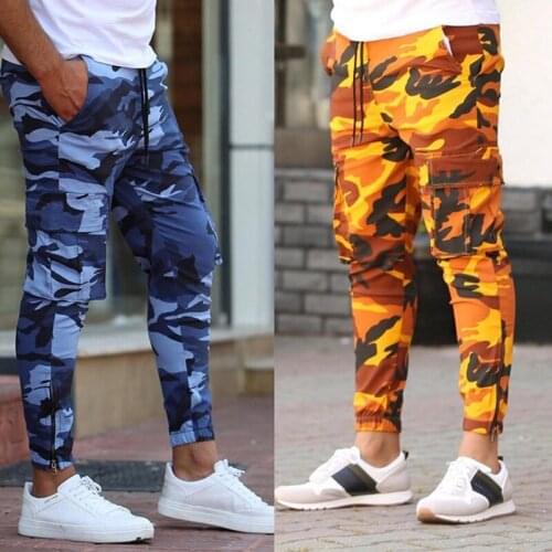 Mens Track Pants Camouflage Leisure Cargo Pants Men Joggers Pants Mens gyms trousers Male Spring Streetwear Fashion Sweatpants