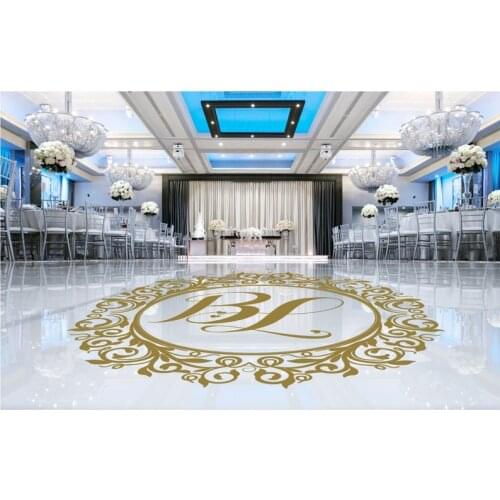 Wedding Dance Floor wall sticker Vinyl Decal Wedding room Decoration Floor Decal Dance Floor Wedding Couples name Sticker HY151