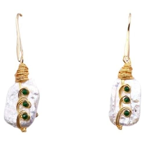 Natural Factory Handmade Wired Fresh Water Pearl Earrings Designer Bamboo Wedding Party Earrings Jewelry for Women