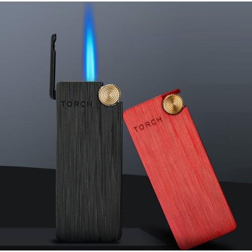 New Turbo Jet Lighter Compact Butane Torch Metal Cigarette Lighters Gas 1300 C Windproof Petrol Lighter Dual Vortex spout Fire