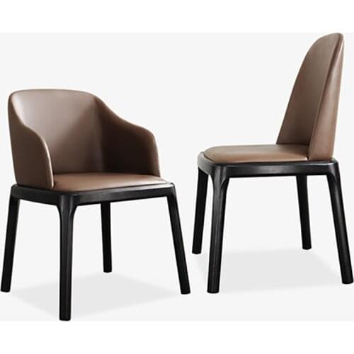 Dining chair modern minimalist home Nordic restaurant solid wood chair back stool casual creative net red ins light luxury