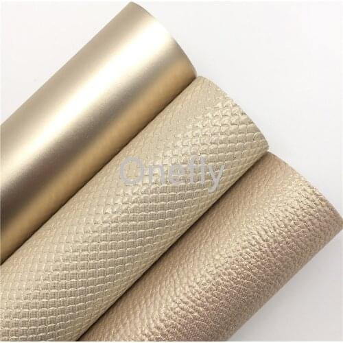 Onefly 21X29CM Gold Synthetic Leather, Smooth Metallic Leather, Mermaid Fabric Sheets For Bow DIY handbags shoes AQ075