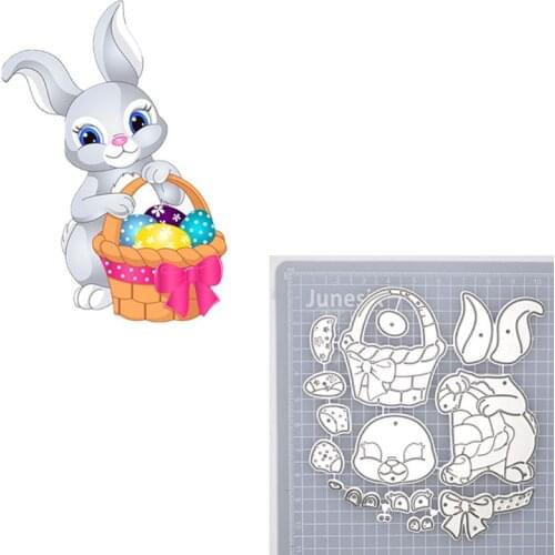 Easter Bunny Basket Metal Cutting Dies Stencil Scrapbooking DIY Album Stamp Card 95AA