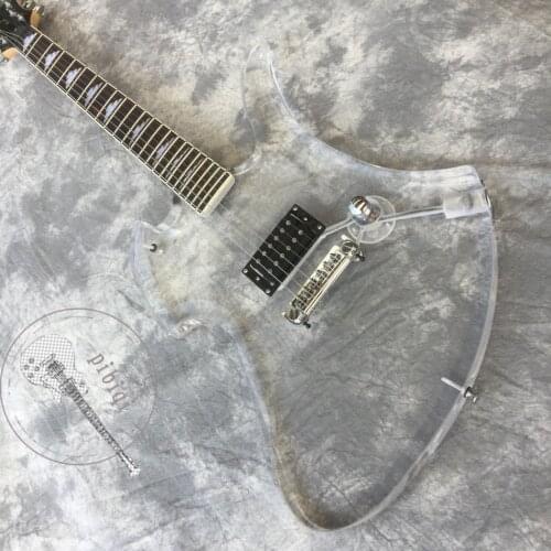 Custom shop custom electric guitar, 2019 latest model, plexiglass transparent material, acrylic, custom shape and logo