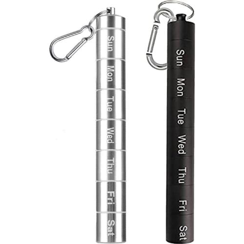 Portable Pill Organizer Pill Box Pill Bottle Daily Pill Case Travel 7 Compartments Supplements Tablet Pill Tube Container