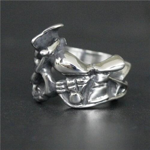 Drop Ship Size 7~13 Fashion Indian Biker Ring Fashion Polishing 316L Stainless Steel Jewelry Motor Biker Ring