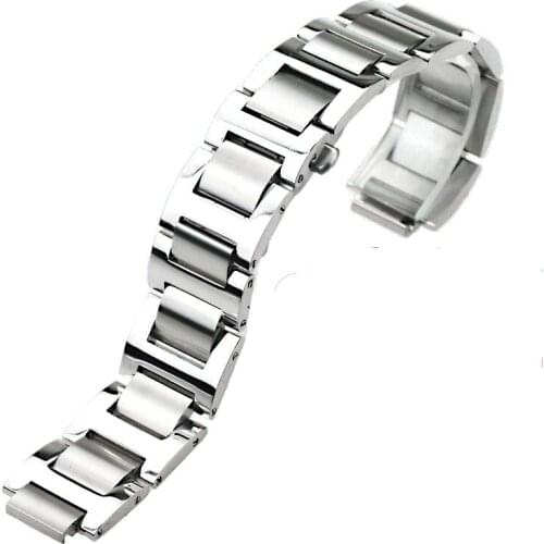 ISUNZUN L M Size Watch Band For Men And Women For Cartier Ballon Blue Watch Strap 316L Stainless Steel Watchbands Free Shipping
