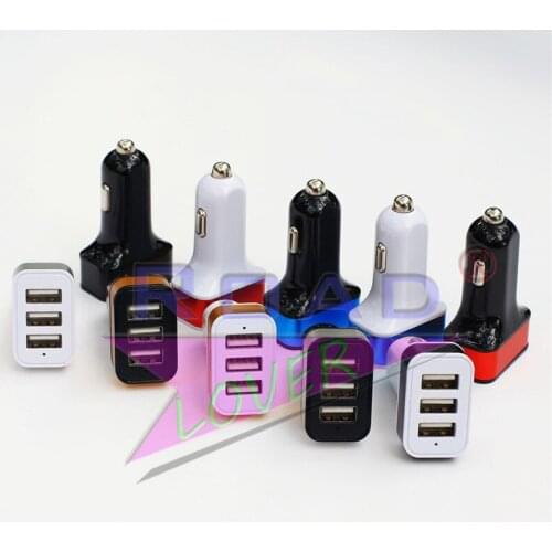 Roadlover 1 PC 12V to 24V Fast Charge USB 4.8A 7.2A 3USB Ports Car GPS intelligent Car Charger Portable Size