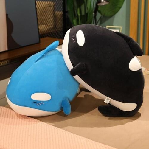 Nice Hot Cute Fatty Whale Plush Toy Stuffed Animals Blue Black Shark Fish Doll Fluffy Soft Baby Sleeping Pillow Girl Kids Gift