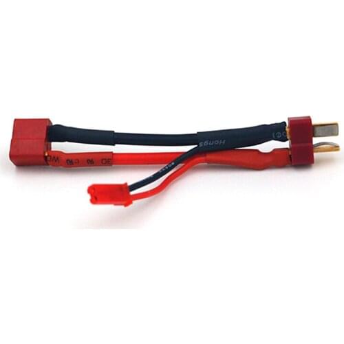 FATJAY Deans T plug extension male to female with 2 JST connectors in parallel for RC battery wiring LED lights