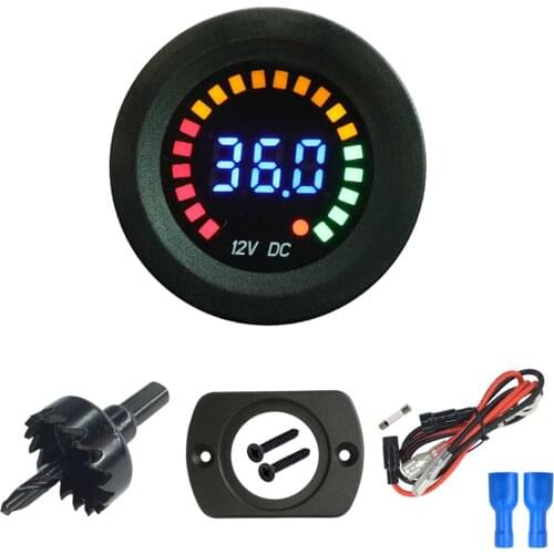 Waterproof Motorcycle LED Display Voltage Meter 12V Digital Volt gauge Voltmeter Panel Car Voltage Monitors for Vehicle Boat ATV