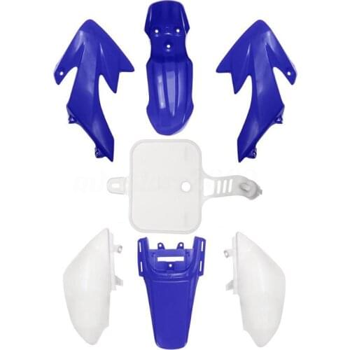 VODOOL 7pcs/Set Motorcycle PP Plastic Fairing Set Off-road Motorbike Styling Strips For Honda CRF 50 Dirt Pit Bike Blue+White