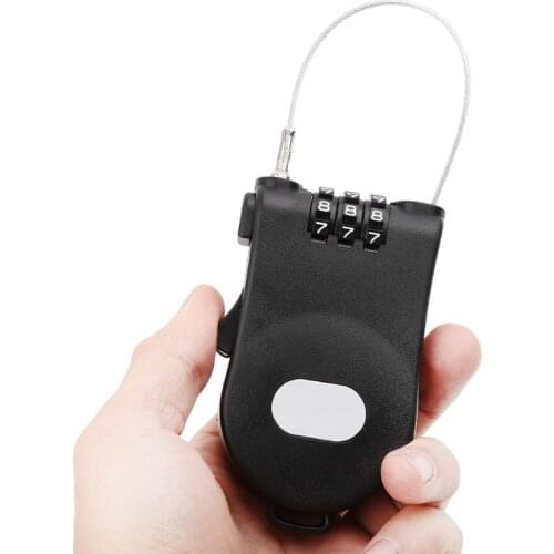 Retractable Wire Rope Password Lock Combination Coded Locker Outdoor Keyed Padlock
