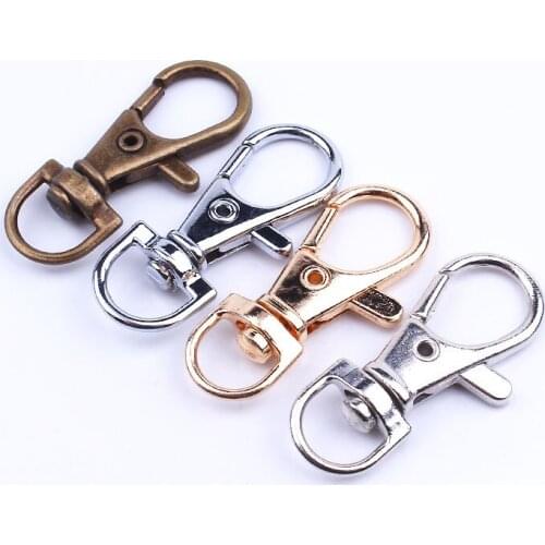 10pcs Wholesale Silver Color Rhodium Lobster Clasp Clips Key Hook Keychain Split Key Ring Findings Clasps DIY Keychains Making