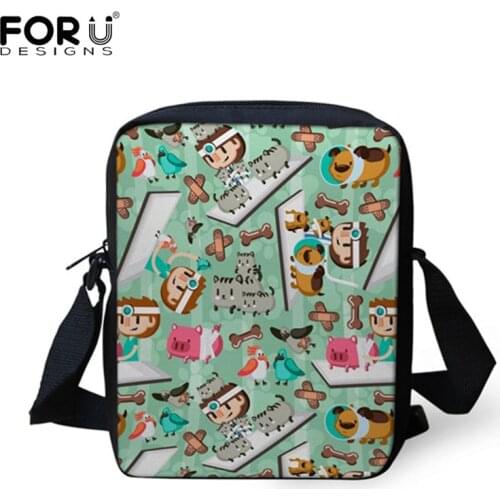 FORUDESIGNS Shoulder Strap Messenger Bag For Women Veterinary Print Ladies Handbag Portable Mini Crossbody For Girls Gift Custom
