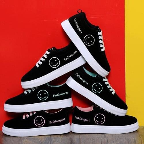New Spring Women Casual Shoes Platform High Quality Smile Fashion Sport Outdoor Girls Sneakers Zapatos De Mujer Tenis Zapatillas