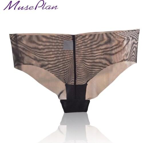 European sexy underwear thin underwear one-piece seamless temptation transparent briefs seamless mid waist plus size