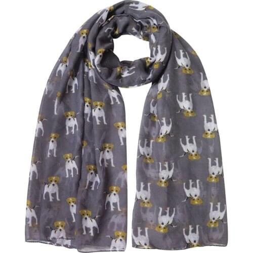 Jack Russell Terrier Dog Print Womens Scarf Shawl Wrap Soft Lightweight for All Seasons