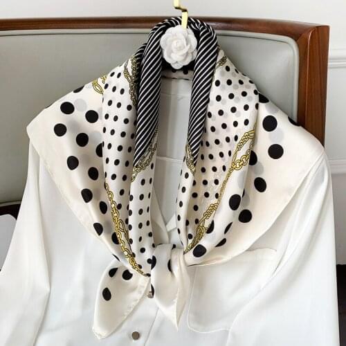 KOI LEAPING New fashion scarf for ladies lovely chain dot printing scarf shawl decorative headscarf professional shawl gift