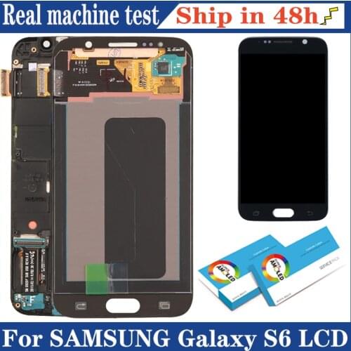 100% Original 5.1'' Super AMOLED LCD Display Touch Screen Digitizer for Samsung Galaxy S6 G920 SM-G920F G920F G920F Repair Parts