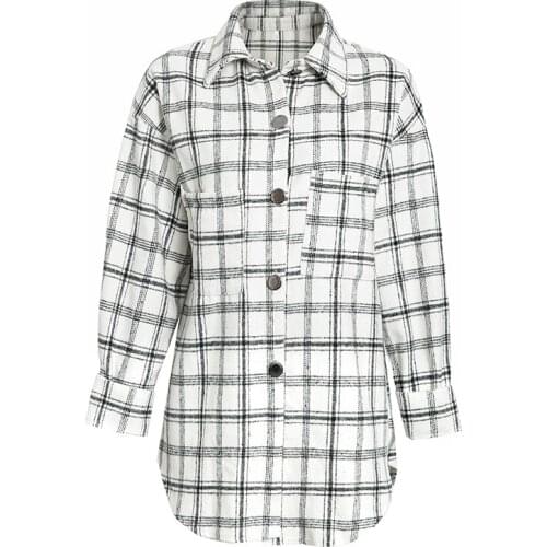 2020 Sutimine Casual Plaid Shirt Women Winter Long Sleeve Button Collar Shirt Fashion Womens Shirt Spring Autumn Versatile Top