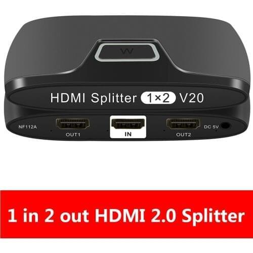 2021 4K 60Hz HDR HDMI 2.0 Splitter 1x2 Splitter HDMI 2.0 4K Support HDCP 2.2 UHD HDMI Splitter 2.0 Switch Box For PS4 Projector