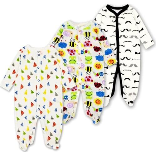 Mother Nest Brand 3pcs Baby Romper Full Sleeve Soft Cotton Newborn Baby Clothing Infant Pajamas Bebes Causual Clothing