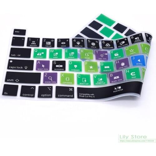 For MacBook Pro M1 13 2020 A2289 A2251 A2338 2021 for MacBook Pro 16" A2141 Final Cut Pro X Shortcut Hotkey Keyboard Cover Skin