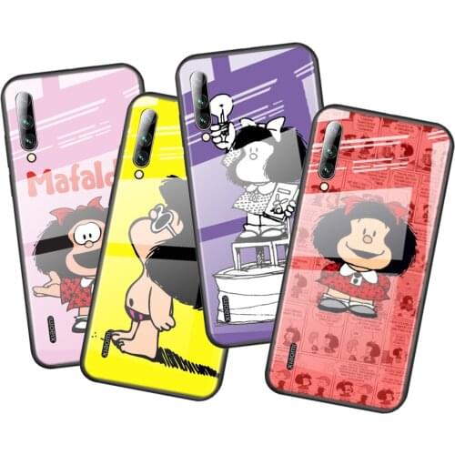 Tempered Glass Cover Cartoon Girl Mafalda For Xiaomi Mi 11 11i 10T CC9E CC9 9T Note 10 Ultra Pro Lite 5G Phone Case