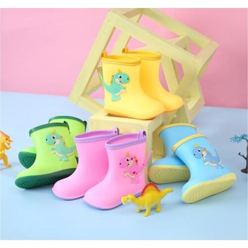 Childrens rain shoes mens and womens childrens middle tube rain boots water shoes rubber shoes for children aged 1-6