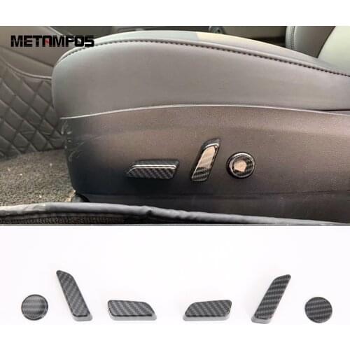 For Tesla Model Y 2020 2021 2022 Car Seat Adjust Control Switch Button Cover Trim Sticker Carbon Fiber Inner Accessories Styling