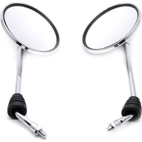 Chrome Universal 8mm Motorcycle Side Mirrors For Honda Yamaha Suzuki Kawasaki
