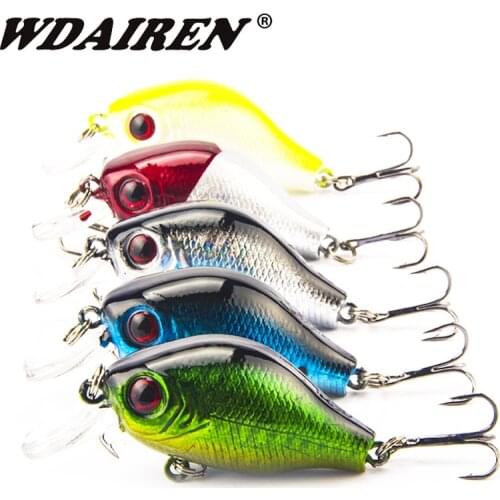 5Pcs Set Floating Crank Wobblers Fishing Lures Kit 5.5cm 8g Artificial Plastic Hard Bait With Hook Minnow Crankbait Bass Pesca
