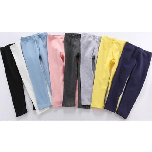 Girls Leggings Autumn Fashion Elastic Candy Color Leggings Girl Toddler Trousers Kids Pants Skinny Legging Solid Color 2-11Y