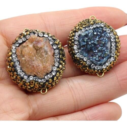 Hot Sale Natural Stone Connector Golden-Diamond Connector For Jewelry Making DIY Necklace Bracelet Accessory